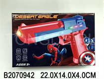 ELECTRIC GUN W/LIGHT&SOUND（SPIDER MAN&THE CAPTAIN ANERICAN)(NOT INCLUDE BATTERY)