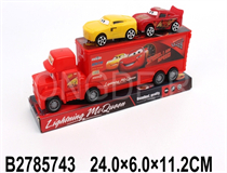 FRICTION CONTAINER CAR（2 COLOURS)W/2PCS FREE WHEEL CARS