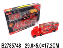 FRICTION CONTAINER CAR（2 COLOURS)W/3PCS FREE WHEEL CARS